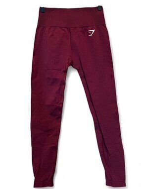 Gymshark Vital Seamless Leggings Maroon Red Size M High Waisted Workout Tights